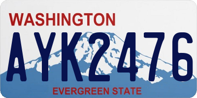 WA license plate AYK2476