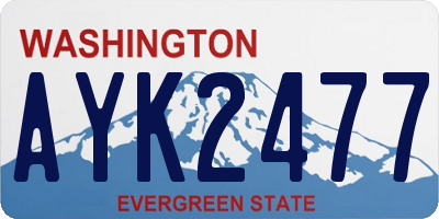 WA license plate AYK2477