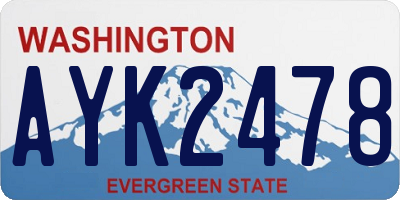 WA license plate AYK2478
