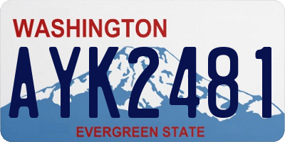 WA license plate AYK2481
