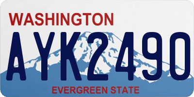 WA license plate AYK2490