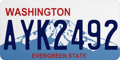 WA license plate AYK2492
