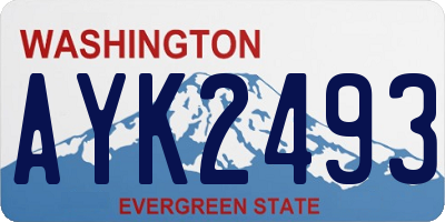 WA license plate AYK2493
