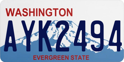 WA license plate AYK2494