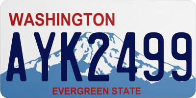 WA license plate AYK2499