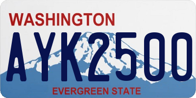 WA license plate AYK2500