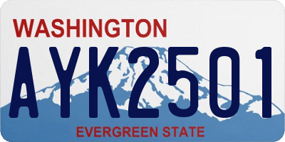 WA license plate AYK2501