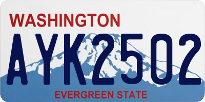 WA license plate AYK2502