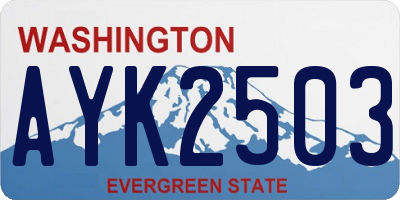 WA license plate AYK2503