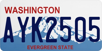 WA license plate AYK2505