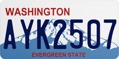 WA license plate AYK2507