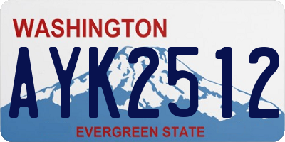 WA license plate AYK2512