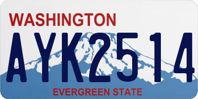 WA license plate AYK2514