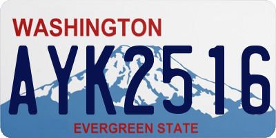 WA license plate AYK2516