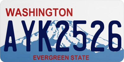 WA license plate AYK2526