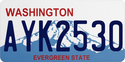 WA license plate AYK2530