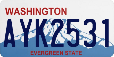 WA license plate AYK2531