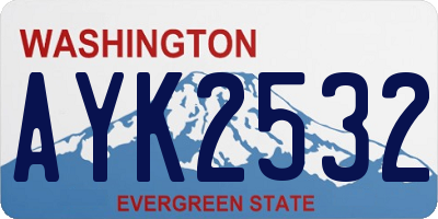 WA license plate AYK2532