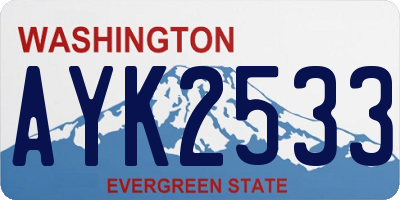WA license plate AYK2533