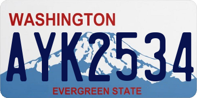 WA license plate AYK2534