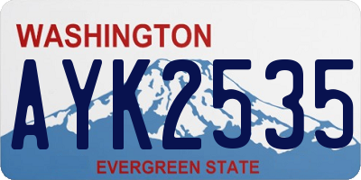 WA license plate AYK2535