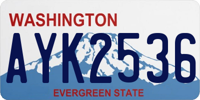 WA license plate AYK2536