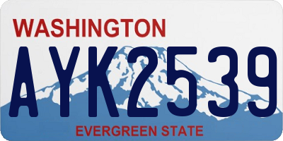 WA license plate AYK2539