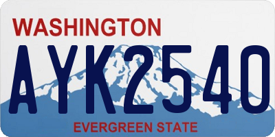 WA license plate AYK2540