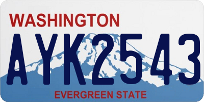 WA license plate AYK2543