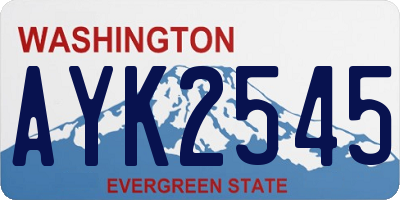 WA license plate AYK2545