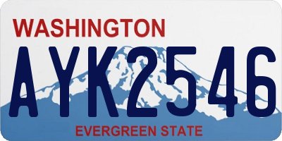 WA license plate AYK2546
