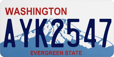 WA license plate AYK2547