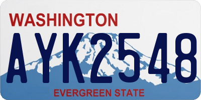 WA license plate AYK2548