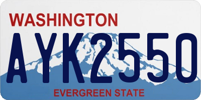 WA license plate AYK2550