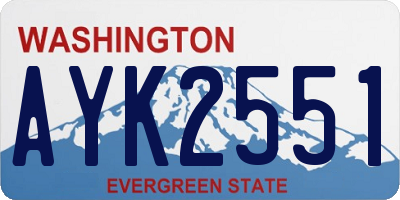 WA license plate AYK2551