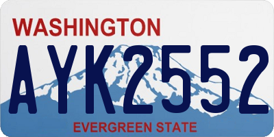 WA license plate AYK2552