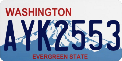 WA license plate AYK2553