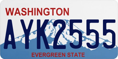 WA license plate AYK2555