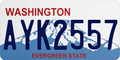 WA license plate AYK2557