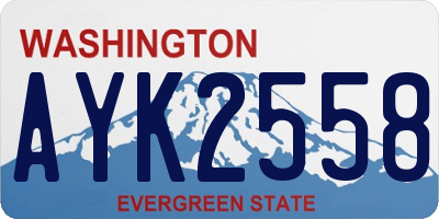 WA license plate AYK2558