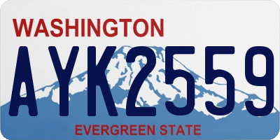 WA license plate AYK2559
