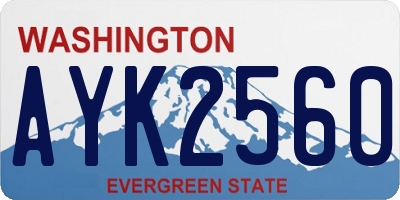 WA license plate AYK2560
