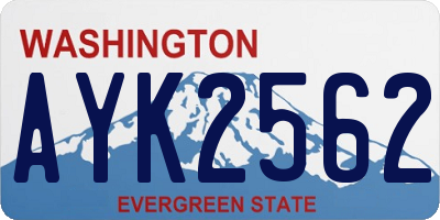 WA license plate AYK2562