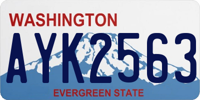 WA license plate AYK2563