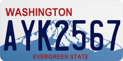 WA license plate AYK2567