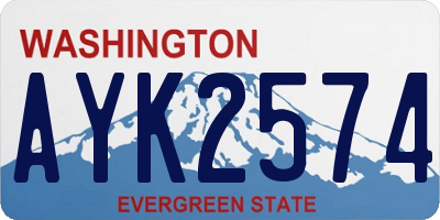 WA license plate AYK2574