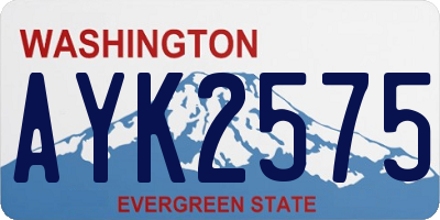 WA license plate AYK2575