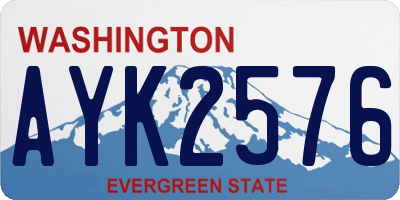 WA license plate AYK2576