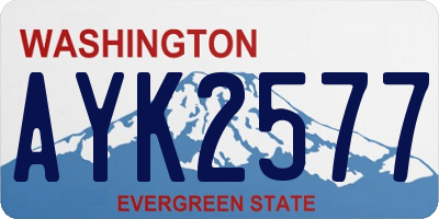 WA license plate AYK2577