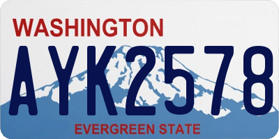 WA license plate AYK2578